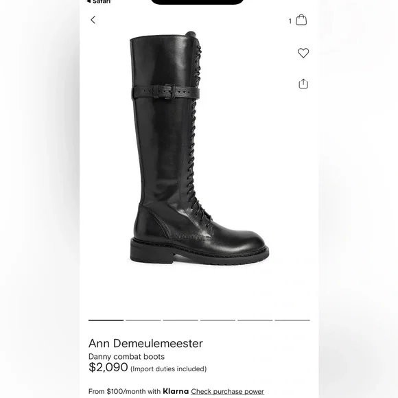 Ann Demeulemeester Danny Black Leather Lace-Up Combat Boots-37 - Picture 11 of 13